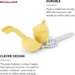 KitchenAid Citrus Juice Press Squeezer for Lemons and Limes with Seed Catcher and Pour Spout, Lemon, 8 Inch - Image 3