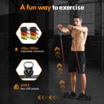 MQRW Push Up Board,Home Gym,Portable Exercise Equipment,Pilates Bar and 20 Fitness Accessories with Resistance Bands and Ab Roller Wheel,Full Body Workout at Home - Image 3
