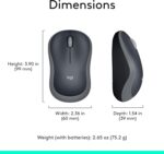 Logitech M185 Wireless Mouse, 2.4GHz with USB Mini Receiver, 12-Month Battery Life, 1000 DPI Optical Tracking, Ambidextrous, Compatible with PC, Mac, Laptop - Swift Grey - Image 6
