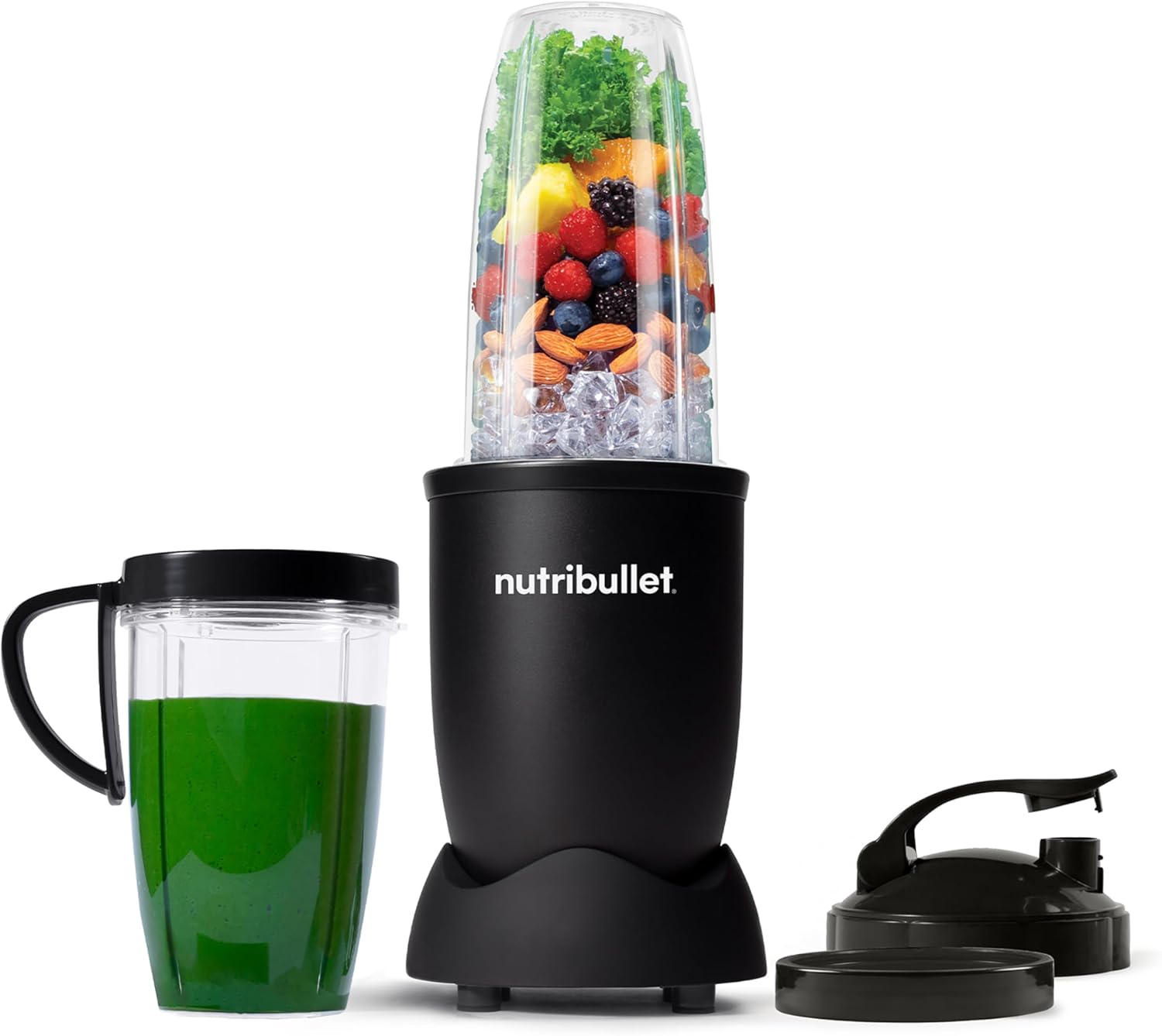 1783454045_nutribullet-Pro-Personal-Blender-Shakes-Smoothies-Food-Prep-and-Frozen.jpg nutribullet Pro Personal Blender, Shakes, Smoothies, Food Prep, and Frozen Blending, 32 Ounce Cup, 24 Ounce Cup, Flip-top Travel Lid, 900 Watt, Matte Black, NB9-0901AK - Image 1