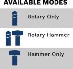 BOSCH 11255VSR Bulldog Xtreme 8 Amp 1-Inch Corded Variable Speed SDS-Plus Concrete/Masonry Rotary Hammer Drill - Image 4