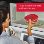 Rubbermaid 16-Piece BPA-Free Plastic Food Storage Set, Red Vented Lids - Microwave, Dishwasher Safe: Perfect for Meal Prep, Leftovers, and Kitchen Organization - Image 3