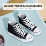 hash bubbie High Top Sneakers for Women Classic High Tops Canvas Shoes Lace up Women's Fashion Sneaker - Image 4