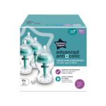 Tommee Tippee Advanced Anti-Colic 9 Oz BPA Free Baby Bottles, Newborn 0+ Months, Slow Flow Breast-Like Nipple, Unique Design Keeps Air Away from Milk and Baby, Clear, Pack of 4 - Image 4