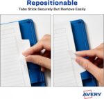Avery Margin Ultra Tabs, 2.5" x 1", 2-Side Writable, White, 24 Repositionable Page Tabs (74789) - Image 3