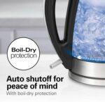 Hamilton Beach 1.7L Electric Kettle, Water Boiler & Heater, LED Indicator, Built-In Mesh Filter, Auto-Shutoff & Boil-Dry Protection, Cordless Serving, Clear Glass (40864) - Image 3