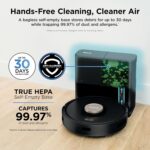 Shark AV2501AE AI Robot Vacuum with XL HEPA Self-Empty Base, Bagless, 60-Day Capacity, LIDAR Navigation, Perfect for Pet Hair, Compatible with Alexa, Wi-Fi Connected, Carpet & Hard Floor, Black - Image 3