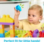 MEGA BLOKS First Builders Toddler Blocks Toy, Build 'n Learn Portable Activity Table with 30 Pieces and Built-In Storage, Blue, Kids Ages 1+ Years (Amazon Exclusive) - Image 3