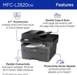Brother MFC-L2820DW Wireless Compact Monochrome All-in-One Laser Printer with Copy, Scan and Fax, Duplex, Black & White | Includes Refresh Subscription Trial(1), Works with Alexa - Image 3