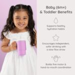 Infantino My 1st Tumbler 9 Oz Silicone Sippy Cup, Lilac - Image 3