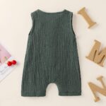 Infant Newborn Baby Boys Girls Cotton Linen Romper Summer Jumpsuit Sleeveless Overalls Clothing Set - Image 3