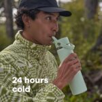 Hydro Flask Water Bottle - Insulated Stainless Steel - Wide Straw Lid, Non Spill, Leakproof in 32 Oz Trillium Pink - Image 4