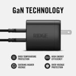 Ridge 45W Wall Charger Set, Dual USB-C Ports, Laptop-Grade Power with Complete Cable Kit Included - Matte Black - Image 3