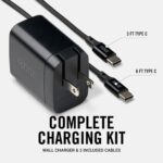 Ridge 45W Wall Charger Set, Dual USB-C Ports, Laptop-Grade Power with Complete Cable Kit Included - Matte Black - Image 4
