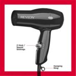 Revlon Compact Hair Dryer | 1875W Lightweight Design, Perfect for Travel, (Black) - Image 3