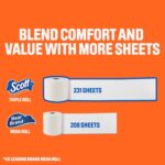 Scott ComfortPlus Toilet Paper, 36 Triple Rolls, 231 Sheets per Roll, Septic-Safe, 1-Ply Toilet Tissue - Image 3
