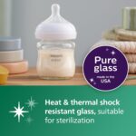 Philips Avent Natural Glass Baby Bottles with Natural Response Nipples (Slow Flow, Flow 2), 4oz, 4-Pack, SCY910/04 - Image 3