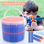 Pokiiulk Refill Darts Bullets Compatible with Nerf Guns N-Strike Elite Series, 300PCS Refill Darts Premium Foam Bullets Pack with Portable Storage Bucket - Image 3