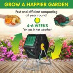 Miracle-Gro Compost Tumbler Single Chamber – Easy-Turn Composter Tumbler Outdoor for Fast Composting – Heavy-Duty Composting Bin with 1 Sliding Door (18.5 Gallon / 70 Liter) - Image 7