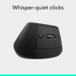 Logitech Lift Vertical Ergonomic Mouse, Wireless, Bluetooth or Logi Bolt USB Receiver, Quiet clicks, 6 Buttons, Compatible with Windows/macOS/iPadOS, Laptop, PC - Graphite - Image 4