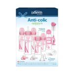 Dr. Brown's Anti-Colic Options+ Narrow Bottle Gift Set with Sippy Straw Bottle, HappyPaci Silicone Pacifiers, Storage/Travel Caps, and Bottle Brush, Pink - Image 4