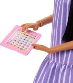 Barbie Fashionistas Doll #245, Autistic Doll Wearing Purple Striped Dress with Accessories Like Fidget Spinner, Tablet and Headphones - Image 5