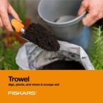 Fiskars 3-in-1 Garden Tool Set, Polished Cast-Aluminum Heads for Rust Resistance, Heavy-Duty Trowel, Transplanter & Cultivator for Digging and Planting, Non-Slip SoftGrip Handles Reduce Fatigue - Image 3