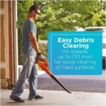 BLACK+DECKER Cordless Leaf Blower with Battery and Charger 20V MAX, Electric Leaf Blower 130 mph Air Speed, Lightweight Design (LSW221) - Image 4