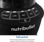 nutribullet Full-Size Blender Combo, Single-Serve & Large Capacity, 1200W, 64oz Pitcher, 32oz Cup, Extractor Blade, 3-Speed, Pulse, Smoothies, Soups, Sauces, Easy Cleaning, Matte Black, NBF50500AK - Image 3