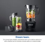 nutribullet Full-Size Blender Combo, Single-Serve & Large Capacity, 1200W, 64oz Pitcher, 32oz Cup, Extractor Blade, 3-Speed, Pulse, Smoothies, Soups, Sauces, Easy Cleaning, Matte Black, NBF50500AK - Image 5