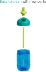 Munchkin Perfect Angle Straw Cups Toddlers 1-3 - Spill Proof Sippy Cups with Soft, Ergonomic Straw, BPA-Free, 10 Ounce, 2 Pack, Dark Blue - Image 4