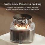 Cosori Iconic Stainless Steel 6.5 Qt Smart Air Fryer, PFAS-Free Ceramic Coating, Max 450°F, Consistent Cooking, Air Fry, Roast, Bake, Dry, Proof, Reheat, Dishwasher-Safe Basket, Chef-Crafted Recipes - Image 4