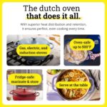Lodge Essential Enamel Cast Iron Dutch Oven 6 Quarts - Perfect for Bread Baking, Braising, Marinating & Slow Cooking, Features Moisture-Sealing Lid & Dual Handles, Kitchen Essentials, Indigo - Image 4