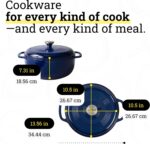Lodge Essential Enamel Cast Iron Dutch Oven 6 Quarts - Perfect for Bread Baking, Braising, Marinating & Slow Cooking, Features Moisture-Sealing Lid & Dual Handles, Kitchen Essentials, Indigo - Image 5