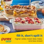 Pyrex Deep 3-Pack Glass Baking Dish Set (9"x13", 7"x11", 8"x8") With BPA-Free Lids, Rectangular Glass Bakeware, Dishwasher, Microwave, Freezer & Pre-Heated Oven Safe - Image 4