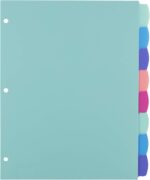 Avery Write & Erase Dividers for 3 Ring Binders, 8 Tabs per Set, Multicolor Big Tabs, Pastels, Binder Dividers Great for Organizing Reports, Projects, and More (16271) - Image 3