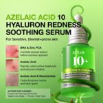 Anua Azelaic Acid 10 Hyaluron Redness Soothing Serum, Facial Serum for Blemish-Prone & Oily-Prone Skin, Lightweight & Hydrating Blemish Care, Hyaluronic Acid, Korean Skincare, 1.01 fl oz. - Image 3