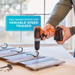 BLACK+DECKER 20V MAX Cordless Drill Kit with ‎Battery, Charger, Includes Double Sided Drill Bit (BCD702C1) - Image 3