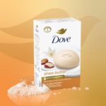 Dove Shea Butter Beauty Bar Soap 8 Count, Nourishing Cleanser, 3.75 oz I Moisturizing beauty bar with ¼ moisturizing cream and shea butter for soft, radiant skin - Image 4