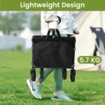 Collapsible Wagon with Wheels, 220 lbs Wagons Carts Foldable Wagon Cart with Flexible Handle, Lightweight Portable Folding Utility Grocery Shopping Cart for Grocery Sports Garden Camping - Image 3