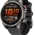 Garmin fēnix® 8 Pro, 51mm, AMOLED Display, Premium Connected Multisport GPS Smartwatch, inReach® Technology, Sapphire, Titanium with Graphite/Black Silicone Band