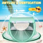 Baby Beach Tent,Large Pop Up Beach Tent Sun Shade for Beach,Portable Baby Travel Tent with Mosquito Net,Indoor Baby Play Tent,UPF 50+ UV Protection Sun Shelters for Infants - Image 3