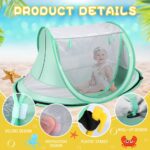 Baby Beach Tent,Large Pop Up Beach Tent Sun Shade for Beach,Portable Baby Travel Tent with Mosquito Net,Indoor Baby Play Tent,UPF 50+ UV Protection Sun Shelters for Infants - Image 4
