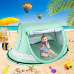 Baby Beach Tent,Large Pop Up Beach Tent Sun Shade for Beach,Portable Baby Travel Tent with Mosquito Net,Indoor Baby Play Tent,UPF 50+ UV Protection Sun Shelters for Infants - Image 6
