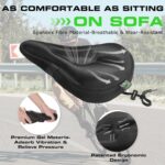 Zacro Bike Seat Cushion - Gel Padded Bike Seat Cover for Men Women Comfort, Extra Soft Exercise Bicycle Seat Compatible with Peloton, Outdoor & Indoor Bike Saddles - Image 3