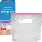Amazon Basics Reclosable Gallon Food Storage Bags with Double Zipper Seal, Stand and Fill Base, BPA Free, 120 Count - Image 3