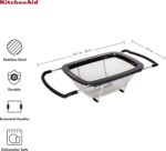 KitchenAid Expandable Stainless Steel Colander, Black - Image 2