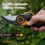 Fiskars DualAction Pruner – Hand Pruner with Two Cutting Modes, Bypass Garden Pruner for Stems and Branches up to 1", Low-Friction Steel Blade, FiberComp Frame - Image 3
