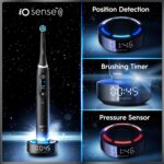 Oral-B Rechargeable Electric Toothbrush, iO9 Limited Ultimate Clean, 7 Cleaning Modes, Interactive Display, iSense Charger, Charging Travel Case, Visible Pressure Sensor, 3 Brush Heads, Black - Image 4