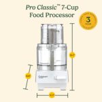 Cuisinart 7-Cup Pro Classic Food Processor, 600-Watt Motor, Vegetable Chopper & Blender for Mincing, Dicing, Shredding, Puree & Kneading Dough, DLC-10SYP1, White - Image 3